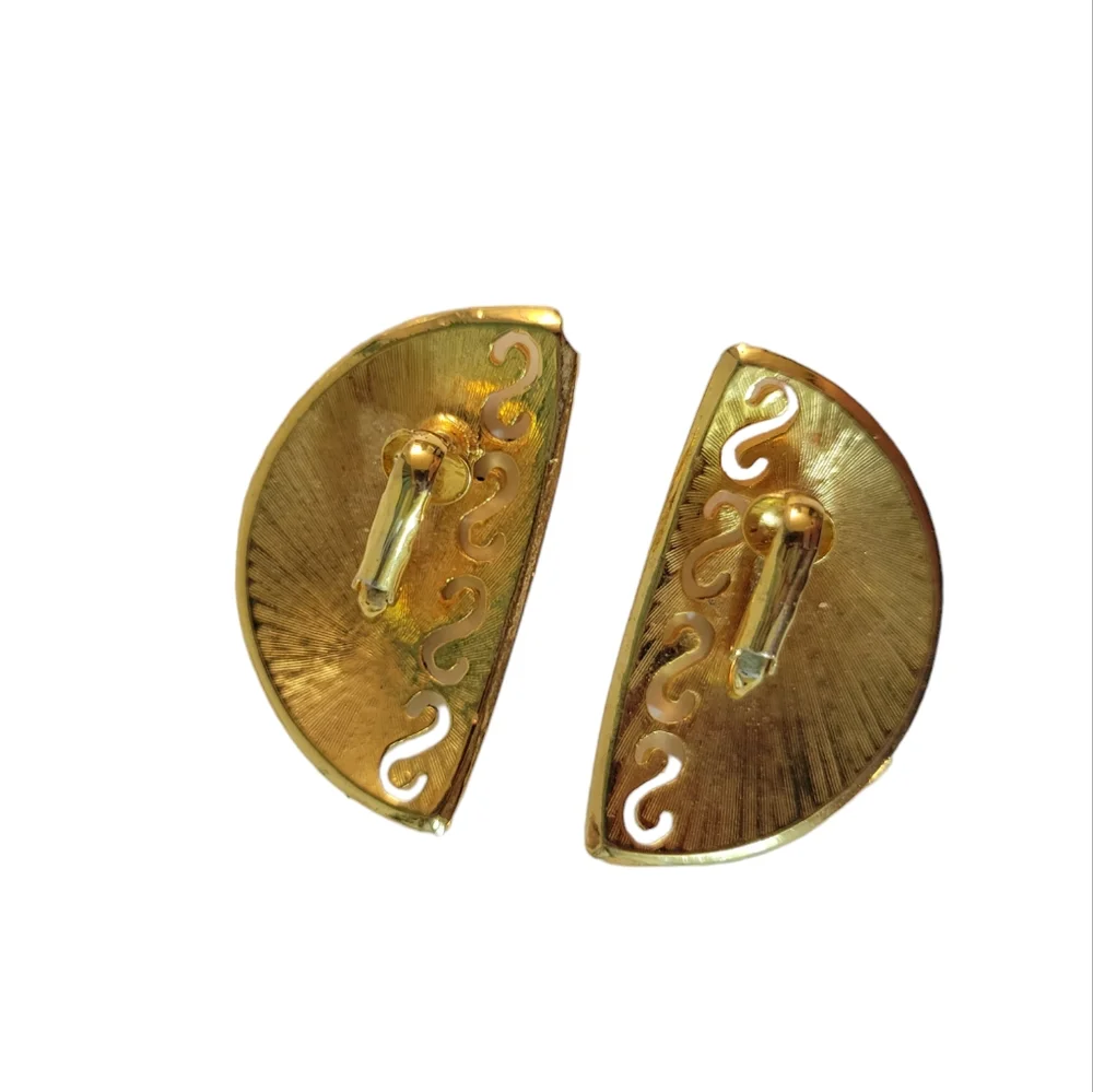 Vintage Enameled Clip On Earrings
